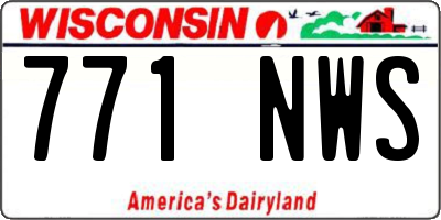 WI license plate 771NWS