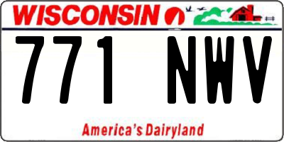 WI license plate 771NWV