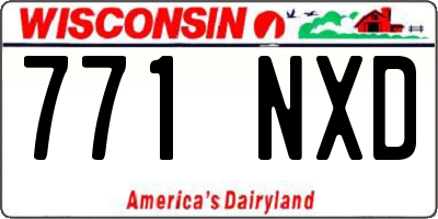 WI license plate 771NXD