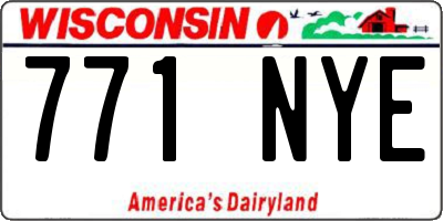 WI license plate 771NYE