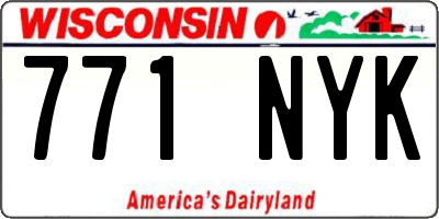 WI license plate 771NYK