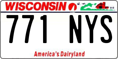WI license plate 771NYS