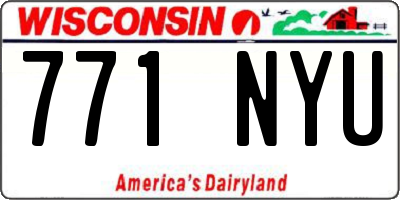WI license plate 771NYU