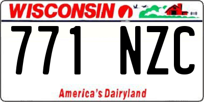 WI license plate 771NZC