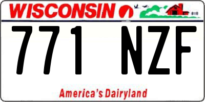 WI license plate 771NZF