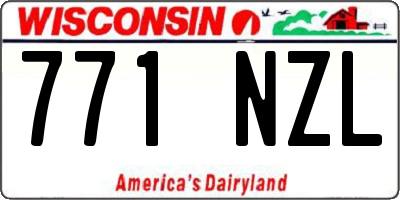 WI license plate 771NZL