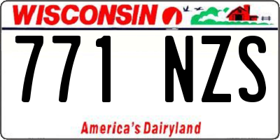 WI license plate 771NZS