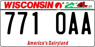WI license plate 771OAA