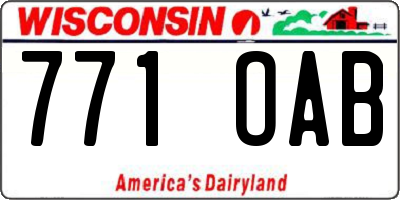 WI license plate 771OAB