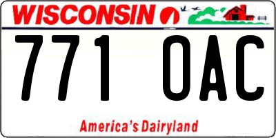 WI license plate 771OAC