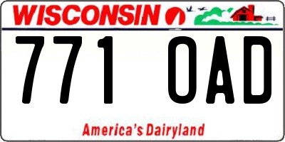 WI license plate 771OAD