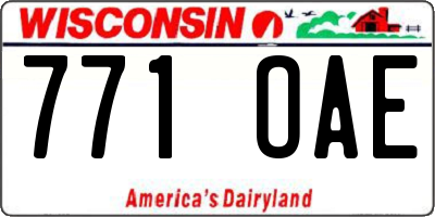WI license plate 771OAE
