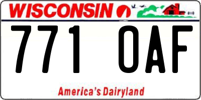 WI license plate 771OAF