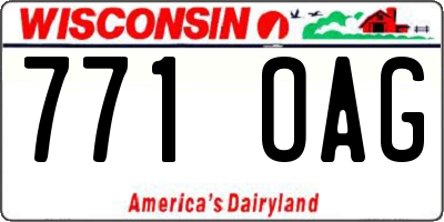 WI license plate 771OAG
