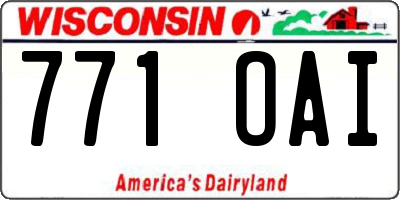 WI license plate 771OAI