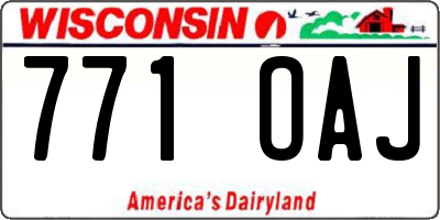 WI license plate 771OAJ