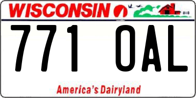WI license plate 771OAL