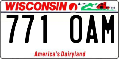 WI license plate 771OAM