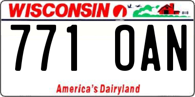 WI license plate 771OAN