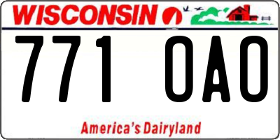 WI license plate 771OAO