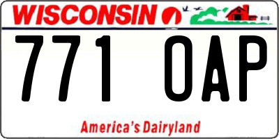 WI license plate 771OAP