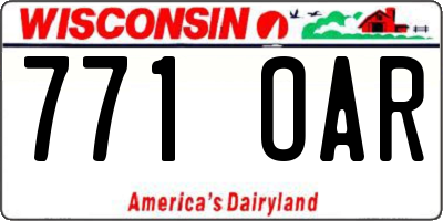 WI license plate 771OAR