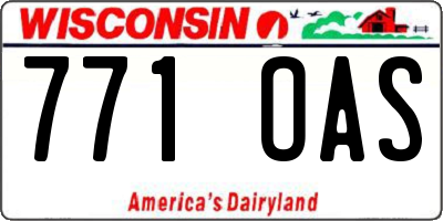 WI license plate 771OAS