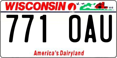 WI license plate 771OAU
