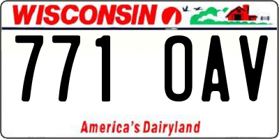 WI license plate 771OAV