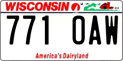 WI license plate 771OAW