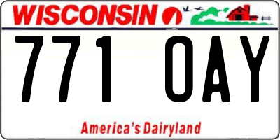 WI license plate 771OAY