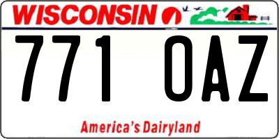 WI license plate 771OAZ