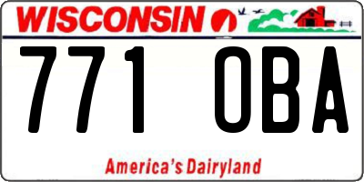 WI license plate 771OBA