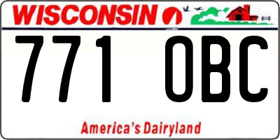 WI license plate 771OBC