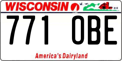 WI license plate 771OBE