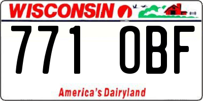 WI license plate 771OBF