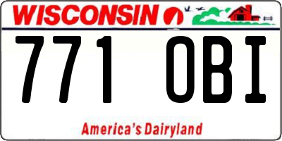 WI license plate 771OBI
