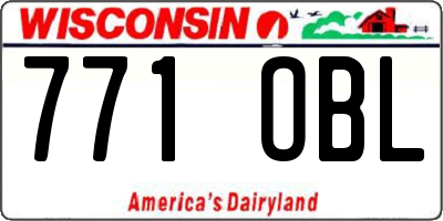 WI license plate 771OBL
