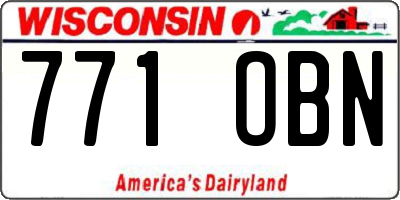 WI license plate 771OBN