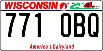 WI license plate 771OBQ