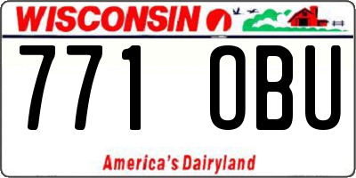 WI license plate 771OBU
