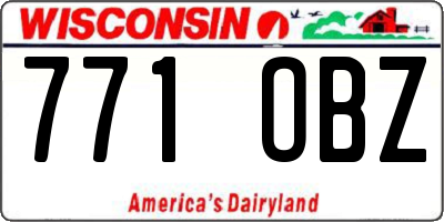 WI license plate 771OBZ