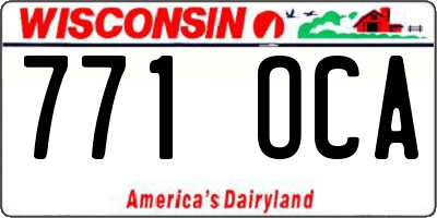 WI license plate 771OCA