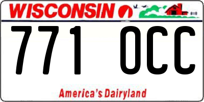 WI license plate 771OCC