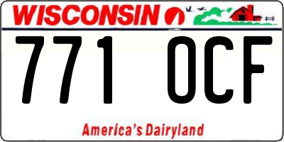 WI license plate 771OCF