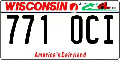WI license plate 771OCI