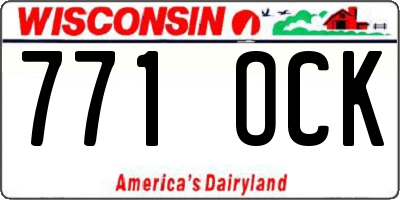 WI license plate 771OCK