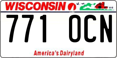WI license plate 771OCN