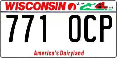 WI license plate 771OCP