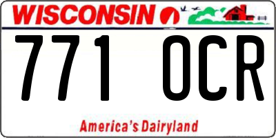 WI license plate 771OCR